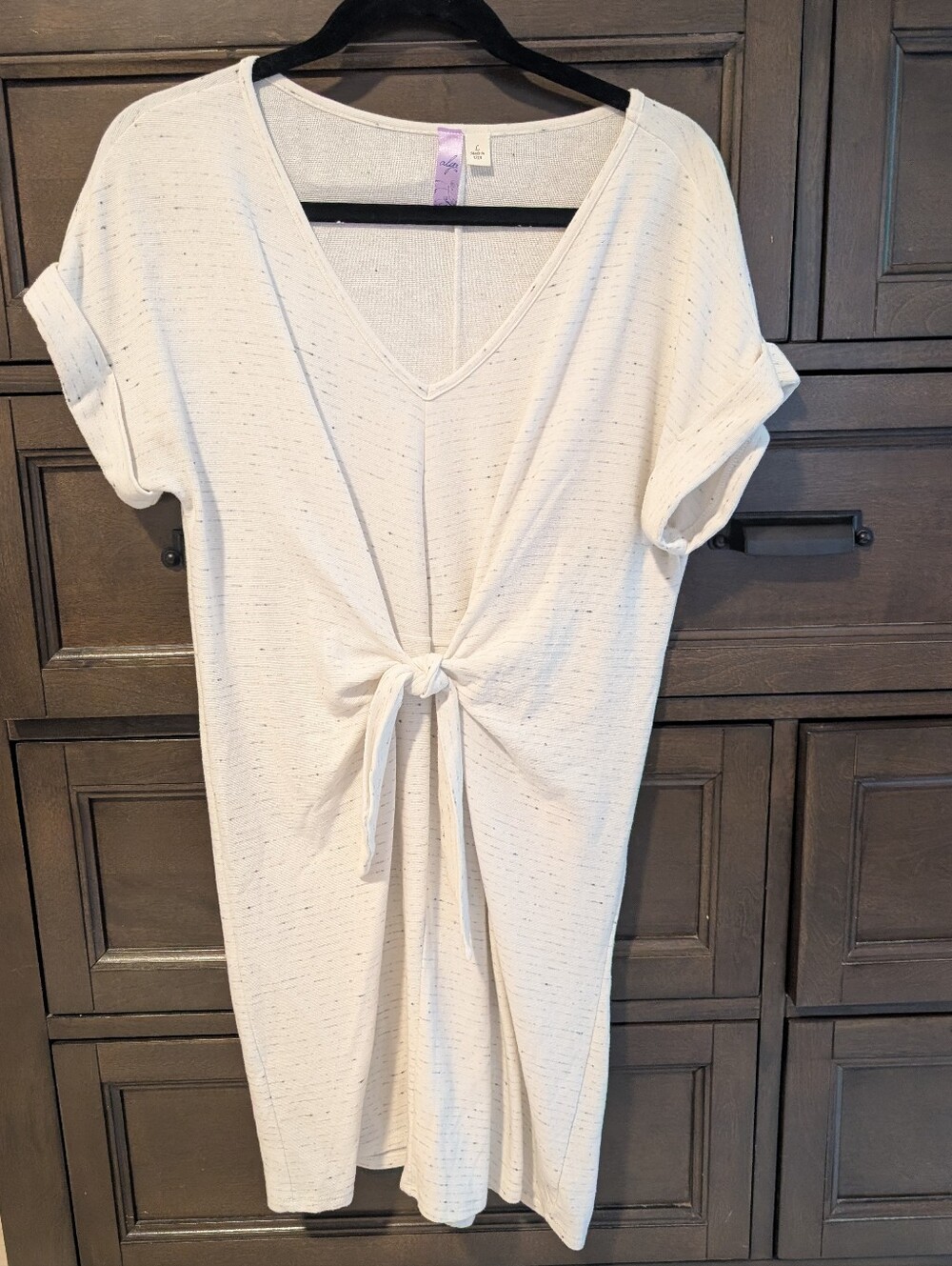 Alya Cream Tie-Front V-Neck Tunic